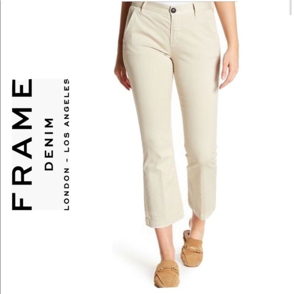 Frame Le Crop mini boot khaki pants - Picture 1 of 12